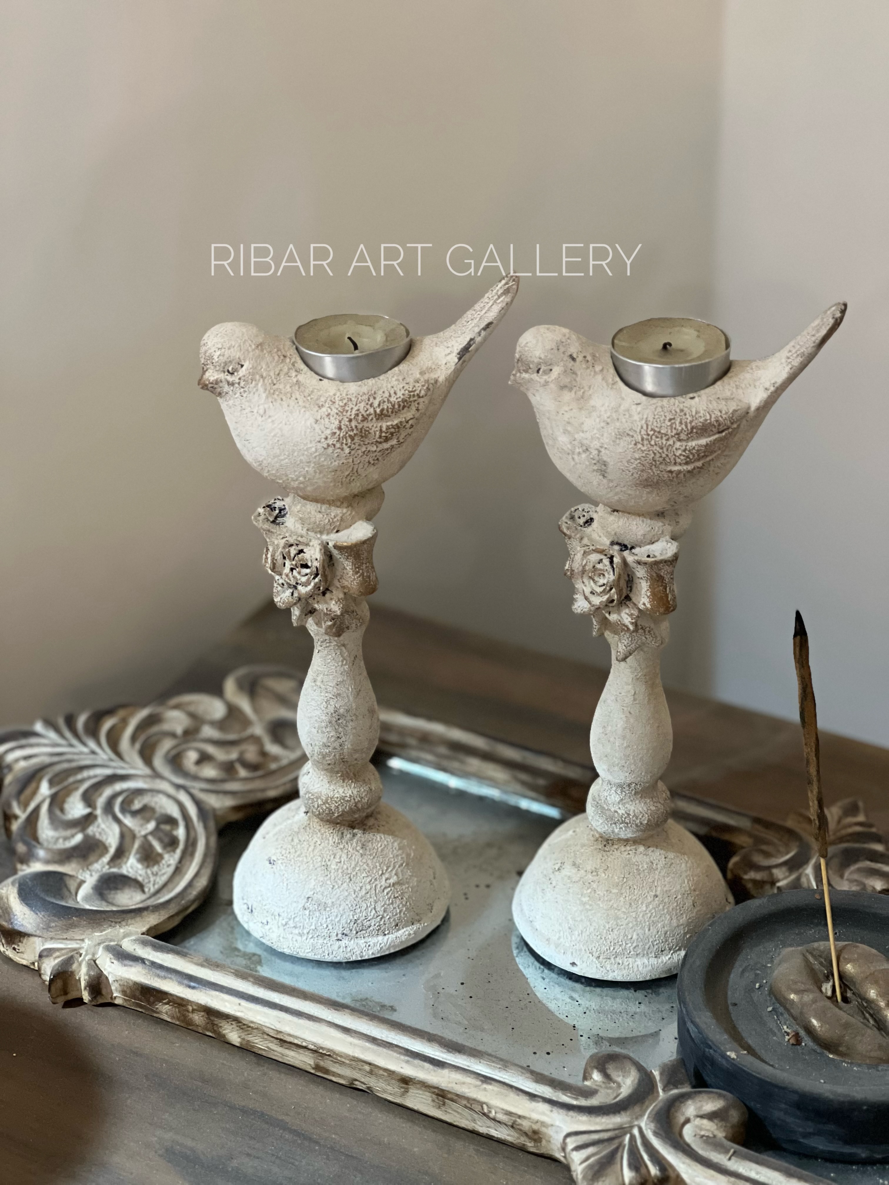 یک جفت شمعدان گنجشکی