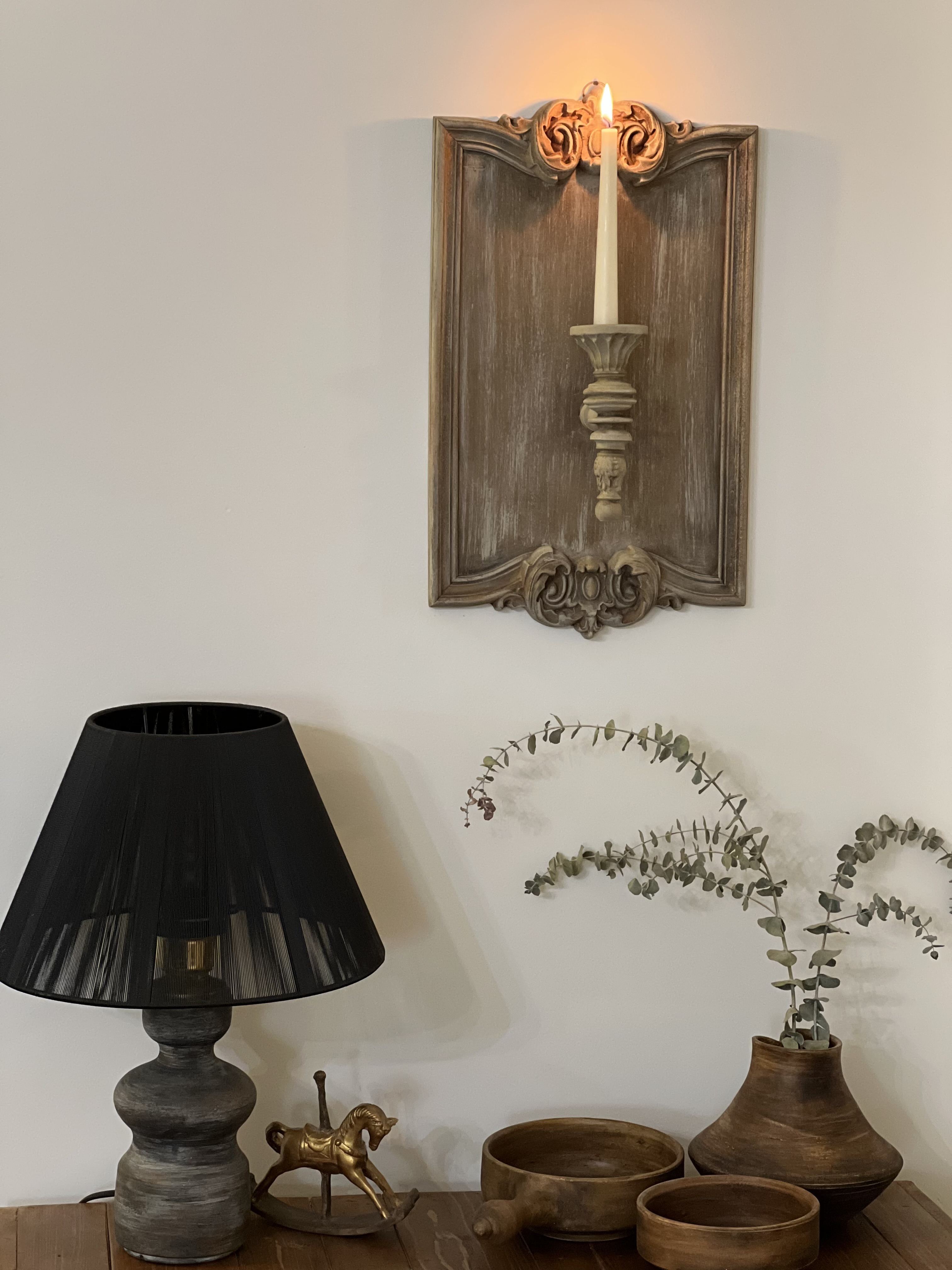 شمعدان دیواری چوبی